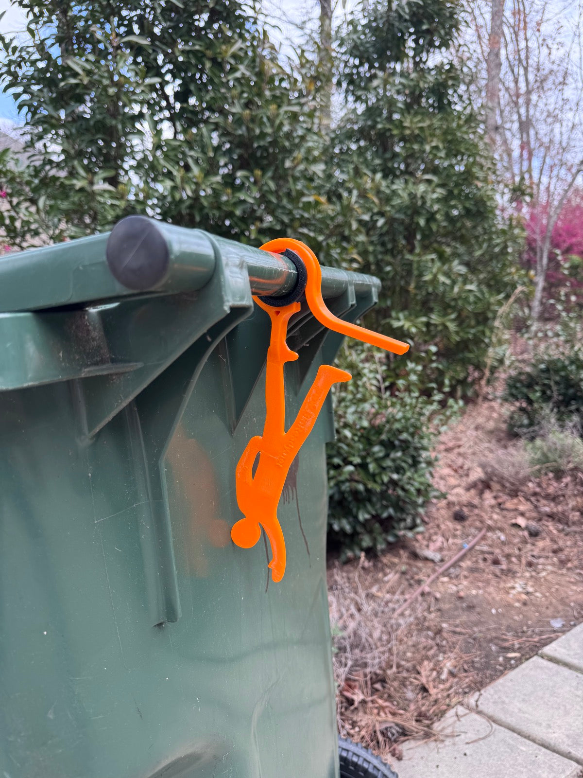 Ready Eddie flipped down on a green bin — collection is done